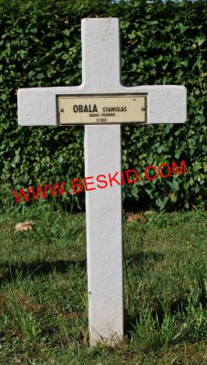 OBALA Stanislas
Décès 06.1940 Metz-Plantières (57)
Inhumation 12.06.1964 - Tombe 109
Armée Américaine
copyright Frania 
